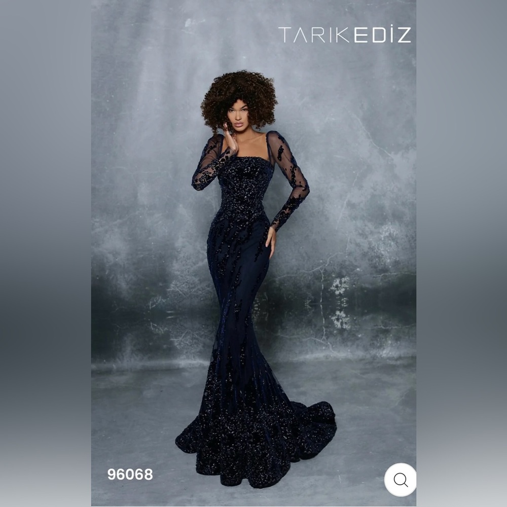 Tarik Ediz Navy Blue Gown